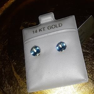 14kt  gold topaz earrings